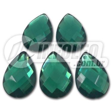 Imagem de Chaton Acrilico Gota 18x25mm Verde Escuro - 5 unidades - LB