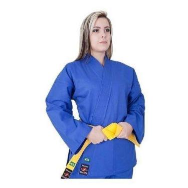 Imagem de Kimono De Judo Azul com Faixa Branca Básica Shizen, M2 - 1,26 /1,35 - 