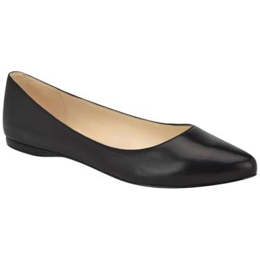Imagem de Nine West Sapatilha feminina Speakup bico fino sem cadarço, Couro preto, 6.5 Wide