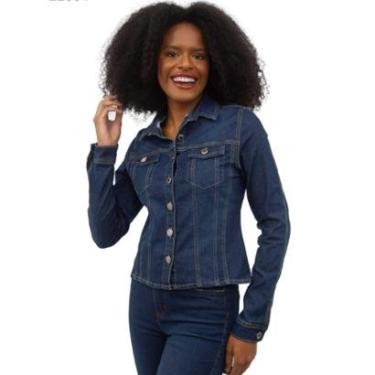 Imagem de Jaqueta Jeans Cropped Manga Longa - Sarja-Feminino