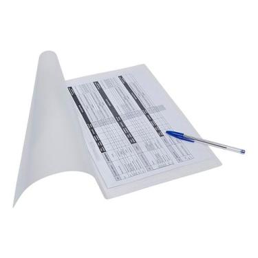 Imagem de Pasta Com Grampo Plástico A4 Oficio Ferragem Polibras 10 Und, Cristal