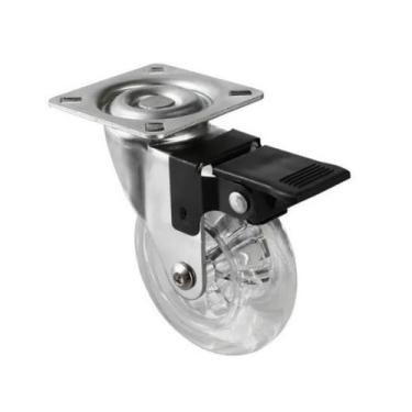 Imagem de Rodizio Silicone 75mm com freio 40kg Incolor 661.70.422 Hafele