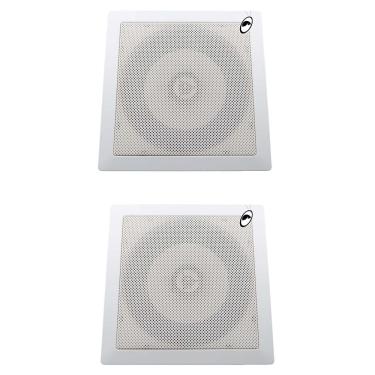 Imagem de Kit 2 Arandela de Teto Plastico Quadrada Fiamon com Alto Falante 6" 50W RMS 8 Ohms