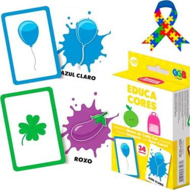 Imagem de Jogo de Cartas Brinquedo Educativo Cores 34 Cartas - GGB Brinquedos