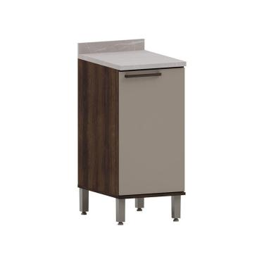 Imagem de Balcão De Cozinha 40cm 1 Porta E Com Tampo Luna Luciane Móv Nogueira Dourado-cinammon