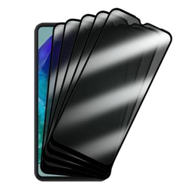 Imagem de Kit 5 Películas de Vidro 3D Privacidade Anti-Spy para Samsung Galaxy M55, Proteção Total da Tela, Anti Impacto