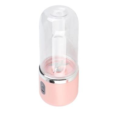 Imagem de Pssopp Mini Liquidificador Elétrico 400ml 6 Lâminas 22000rpm 1500mAh Juíza Portátil Copo USB Liquidificador de Carregamento para Frutas Vegeta (Rosa, 6blades, tampa)