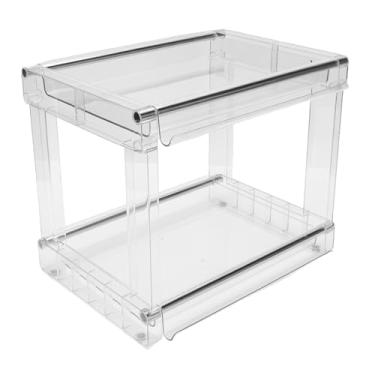 Imagem de Pssopp Prateleira de Armazenamento de Bancada, Organizador de Vaidade de Pagdim de chá Com Desktop para Desktop para Cômoda de Bancada para Bancada (claro)