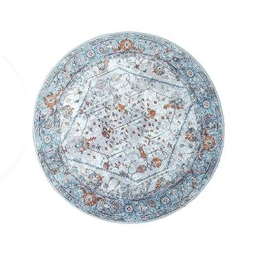 Imagem de Tapetes Softwoven, tapete redondo lavável à máquina de 1,5 m, 90% algodão, antiderrapante, adequado para família e animais de estimação, resistente a manchas, sem derramamento, tapete vintage tradicional para sala de estar, corredor - prata e bronze