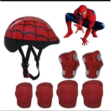 Imagem de Kit Proteção Infantil Para Esportes Homen Aranha 7 Peças