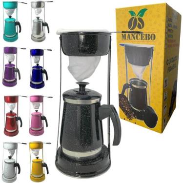 Imagem de Bule Com Mancebo Suporte 1,2L Coador De Café colorido Retro em Alumíni