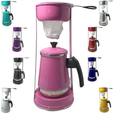 Imagem de Bule Com Mancebo 1,2L Coador De Café colorido Retro em Alumínio Mariqu