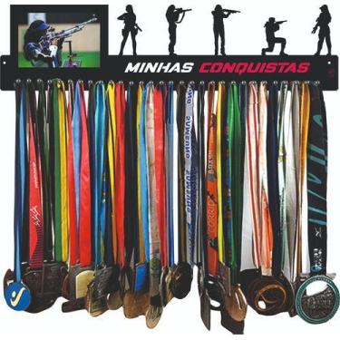 Imagem de Porta Medalha Tiro Esportivo Feminino 61cm Comprimento - QUADRO DE MED