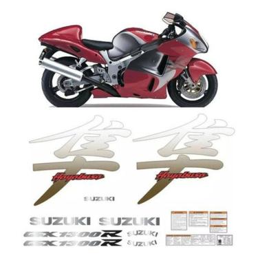 Imagem de Kit Adesivos Lateral Hayabusa Gsx 1300R 01 Vermelha Grafite