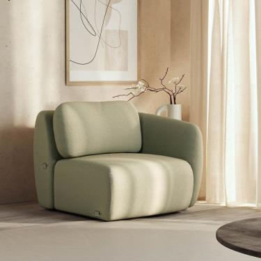 Imagem de Sofá Modular 80cm com Braço Esquerdo Orla Cabecasa Madeiramadeira Verde Água