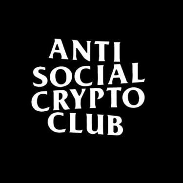 Imagem de Anti-Social Crypto Club Funny LLI | Adesivo de vinil decalque | Laptop Carros Caminhões Paredes | Branco | 5,5 x 4,7 polegadas | LLI2552