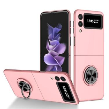 Imagem de Capa de anéis magnéticos de luxo para Samsung Galaxy Z Flip 5 Flip 4 ZFlip 2 3 Z Flip4 Capa com suporte para Samsung Flod 3 2 4 Fold5, rosa, para Sam Z Flip 3 5G