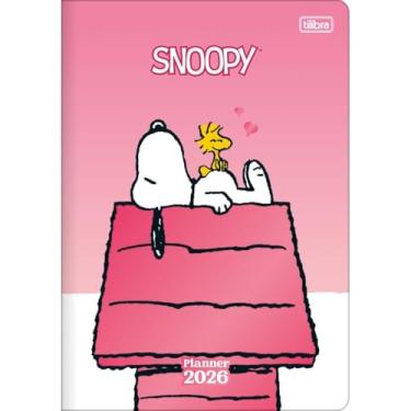 Imagem de Planner Executivo Grampeado Snoopy 90G 17,8 x 25,4 CM TILIBRA - 2026 (Rosa)