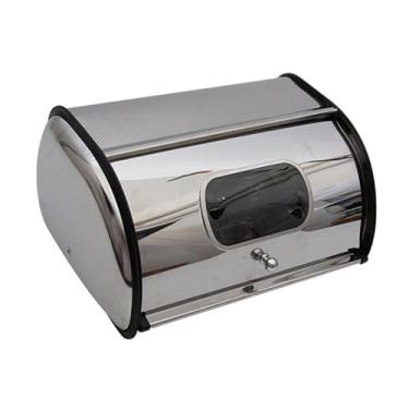 Imagem de Bothyi Caixa de Pão com Tampa de Enrolar, Organizador Rústico em Formato de Tambor para, Caixa de Armazenamento de Pães para Cafeteria, Despensa de P, eu