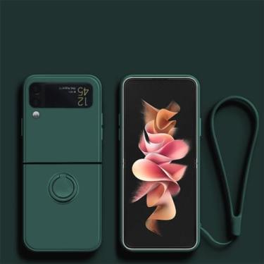 Imagem de Capa de suporte de anel de silicone, para samsung galaxy z flip 5 3 4 flip3 z flip4 macio, alça, an ye lv, para samsung z flip 4