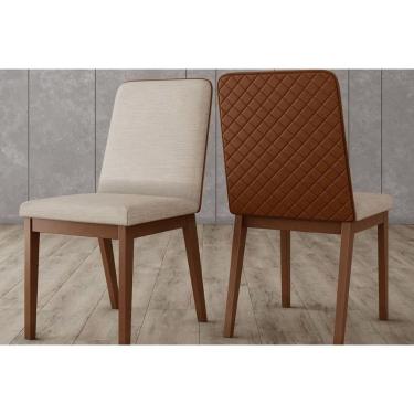 Imagem de Cadeira Sala De Jantar Pietra Kit 2 Un Nature-courano Caramelo-linho - Henn