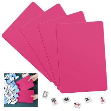 Imagem de Seenelling 4 Pcs Mahjong Tile Mixer Shuffler for Mixing and Shuffling Tiles Plastic Game Accessories Gifts for Mahjong Lovers Playing Game (Rose Red)