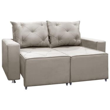 Imagem de Sofá Retrátil E Reclinável 2 Lugares Bariloche 1.50cm C/ Molas - Veludo Marfim