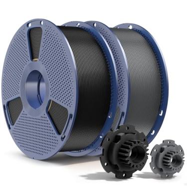 Imagem de SUNLU Filamento de impressora 3D PETG 1,75 mm, 1 kg x 2, preto + cinza