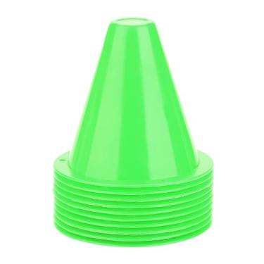Imagem de Cones de Treinamento de Futebol, 10pcs Pequenos Cones para Treinamento Esportivo, Barreiras de Futebol Acessório do Marcador de Plástico para Facilitar o Transporte e (Verde)
