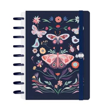 Imagem de Caderno Iscool Disc Inteligente 140 Folhas Butterfly Marinho e Rosa M+