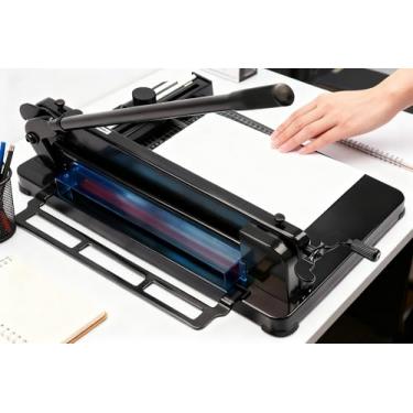 Imagem de Cortador de Papel de Mesa, Guilhotina de Papel A4, Guilhotina de Papel, Guilhotinacom Escala, Corta Até 400 Fls Tam A4, Cortador de Papel, Corte com Faca de Aço, Iluminação para Escritório