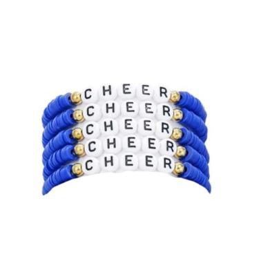 Imagem de Conjunto de pulseiras coloridas de amizade com 4-5 peças Heishi Surfer Cheer Gifts Cheerleader, 1, Resina, Sem Pedra Preciosa