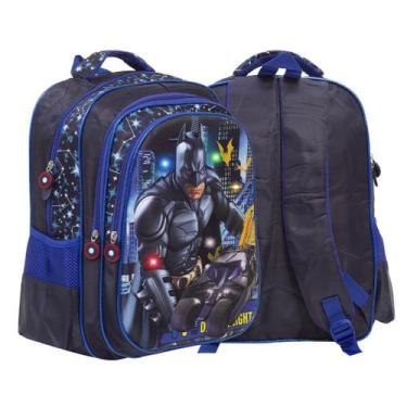 Imagem de Bolsa Mochila Infantil Masculina Batman Costas Led Passeio - TOYS 2U