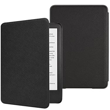 Imagem de Capa para Kindle Paperwhite de 6,8 polegadas (11ª geração, versão 2021), couro PU premium, ultrafina, leve, inteligente, protetora, durável, com função de hibernar automático, preta