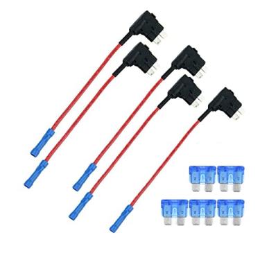 Imagem de Pacote com 5 porta-fusíveis de carro tamanho pequeno de 12 V Adaptador de extensão de circuito com caixa de fusíveis padrão ATM de 20A para aparelhos (médios)