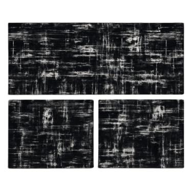 Imagem de Conjunto de passadeira de cozinha antiderrapante (Obra Arte Preto)