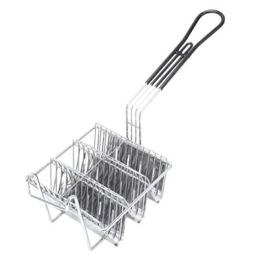 Imagem de Cryfokt Cesta de Fritar Taco de Aço Inoxidável Com Alça para Restaurantes, Cozinhas Domésticas, Cesta de Suporte de Taco para Fritadeira para Cascas Crocantes, de Fritar Tortilla Segura para Máquina