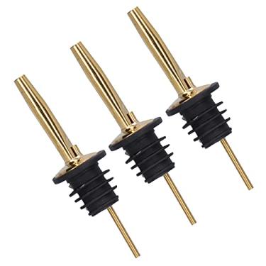 Imagem de Domary 10 Pçs Licor Pourer Vinho de Aço Inoxidável Rolha Ferramenta Barra para Bar Casa Restaurantes (capuz dourado)