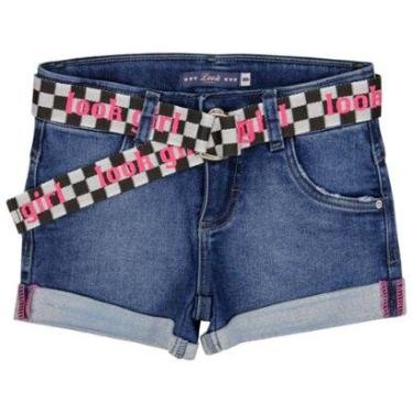 Imagem de Shorts Juvenil Look Jeans Moletom Jeans - UNICA - 10-Feminino