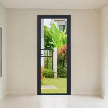 Imagem de Porta Vidro 1 Folha Vidro Segurança 6mm 0,90x2,15m Fábrica do Alumínio