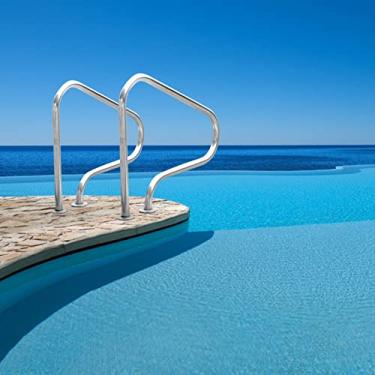 Imagem de KIDYBO Corrimão de piscina antiderrapante para escada, trilho de mão, ergonomia, design curvo, alças de segurança para jardim, quintal, piscinas, parques aquáticos