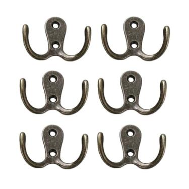 Imagem de NevStp 6 ganchos de cabide de armazenamento doméstico ganchos de parede para chaveiro, bolsa de chapéu de banheiro, gancho de toalha de banheiro, organizador de parede, 6 peças