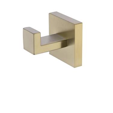 Imagem de Conjuntos de acessórios de banheiro, ganchos de roupas dourados escovados para prateleira de parede, suporte de papel higiênico, toalheiro, conjunto de cabide de casaco, gancho de roupão