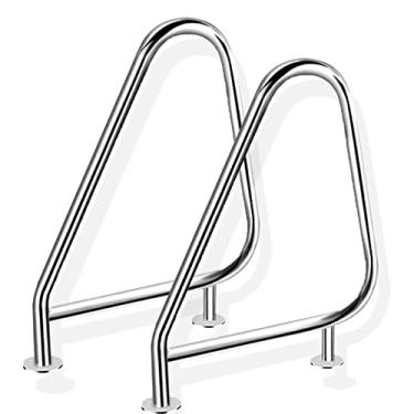 Imagem de Corrimãos de segurança para piscina, trilho de escada de piscina, corrimão de água, trilho de fácil montagem manual, trilho de aço inoxidável 304, grade de piscina, 90 x 56 cm x 31 cm