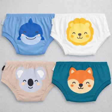 Imagem de Kit 4 Cuecas Tapa Fralda com Estampinhas Fofas em Algodão Cor:cueca1Ta
