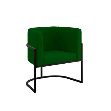 Imagem de Poltrona Cadeira Decorativa Lua Base De Ferro Black Verde