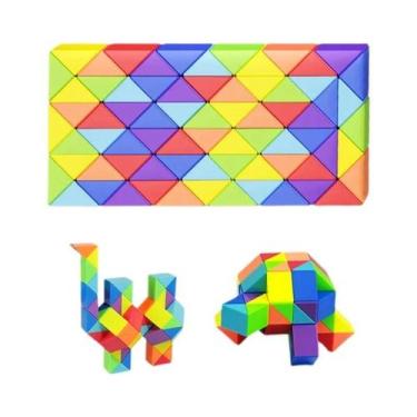 Imagem de Cubo Mágico Colorido Multicolorido, Quebra-Cabeça De Cobra, Brinquedo 