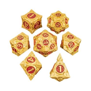 Imagem de Conjunto De Dados Metálicos DND Com 7 Peças D4 D6 D8 D10 D12 D20 Com D