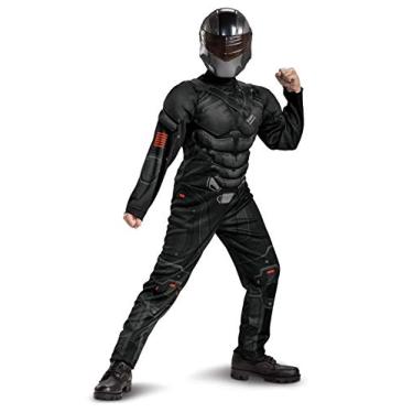 Imagem de Snake Eyes Costume for Kids, Official GI Joe Costume with Muscles and Mask, Child Size Large (10-12) Black
