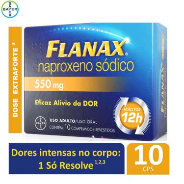 Imagem de Flanax Naproxeno Sódico 550mg 10 comprimidos 10 Comprimidos Revestidos